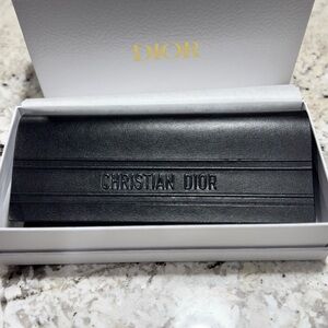 Dior Black Christian Dior Embossed box, case and cleaning cloth